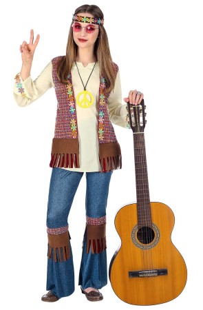 Disfraz Hippie Paz y Amor para niña