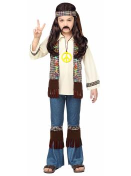 Disfraz de Hippie Paz y Amor para niño