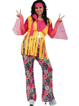 Disfraz Hippie Pink Flower talla adulta