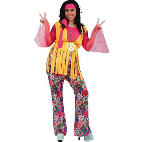 Disfraz Hippie Pink Flower talla adulta