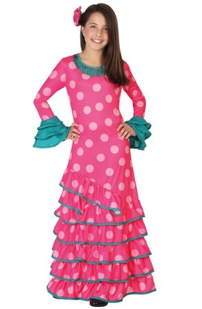 Disfraz infantil  Flamenca Rosa .