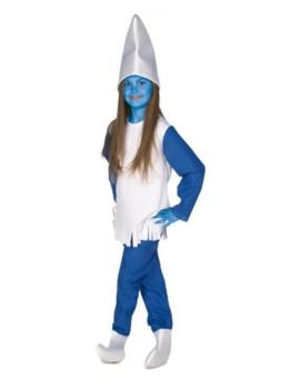 Disfraz infantil  Pitufa Azul para niña