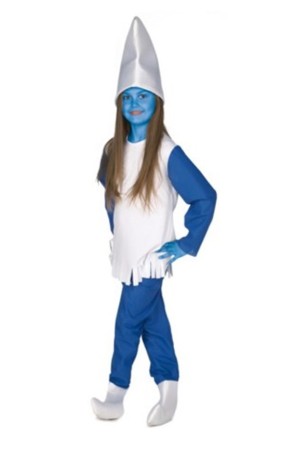 Disfraz infantil  Pitufa Azul para niña