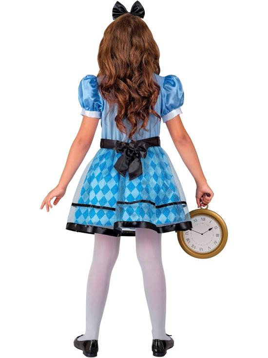 Disfraz Infantil Alicia en el País de las Maravillas (vestido con enagua y delantal + diadema con lazo)