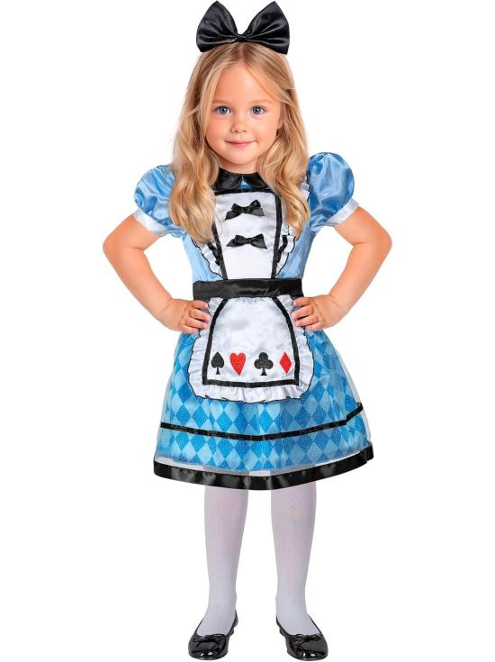 Disfraz Infantil Alicia en el País de las Maravillas (vestido con enagua y delantal + diadema con lazo)