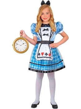 Disfraz Infantil Alicia en el País de las Maravillas (vestido con enagua y delantal + diadema con lazo)
