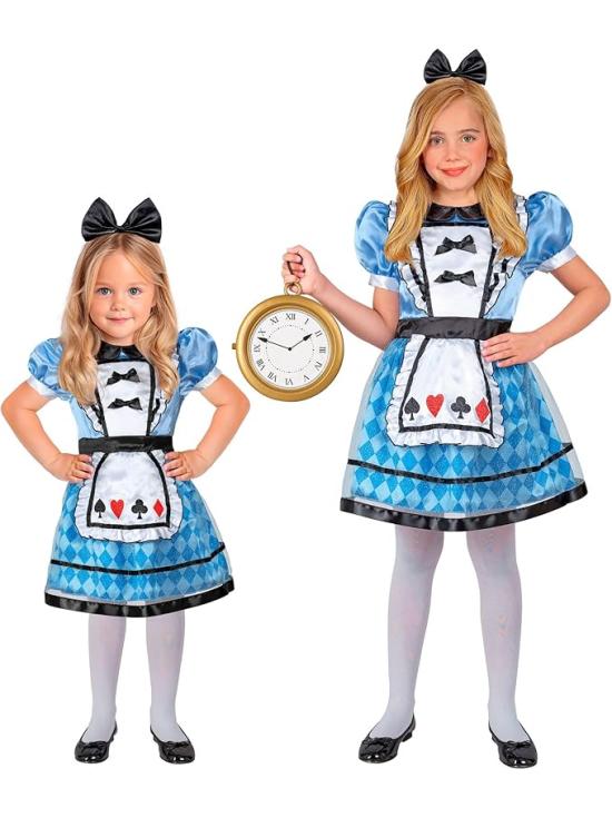 Disfraz Infantil Alicia en el País de las Maravillas (vestido con enagua y delantal + diadema con lazo)