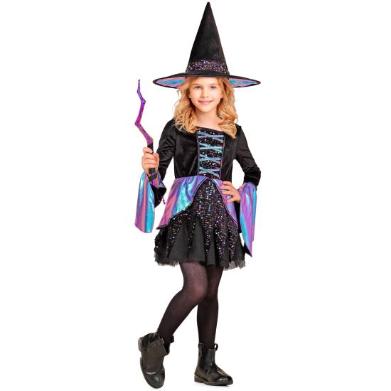 Disfraz Infantil BRUJA LUJO – Vestido con Brillos + Sombrero
