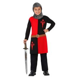 Disfraz infantil Caballero Medieval Rojo y Negro .