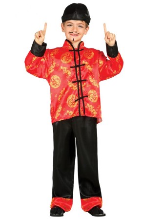 Disfraz infantil Chino Rojo .