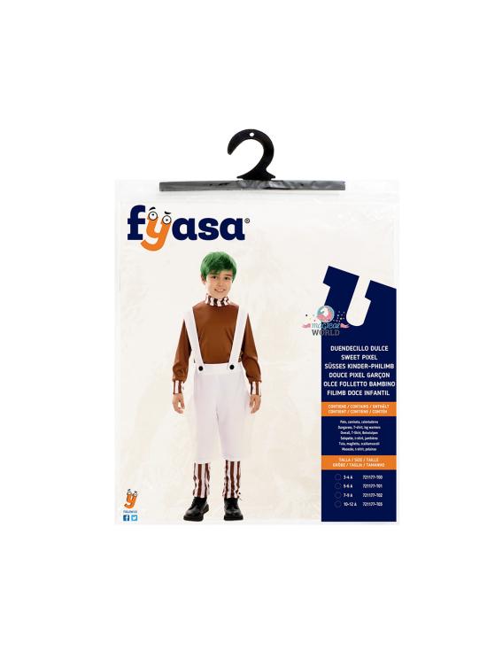 Disfraz de Duendecillo Dulce Oompa Loompa Willy Wonka para niños