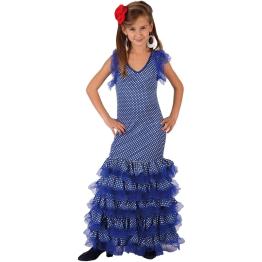 Disfraz infantil de Sevillana Azul Royal.