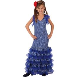 DISFRAZ FLAMENCA SEVILLANA BLANCO NEGRO NIÑA INFANTIL