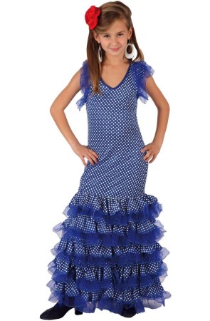 Disfraz infantil de Sevillana Azul Royal.