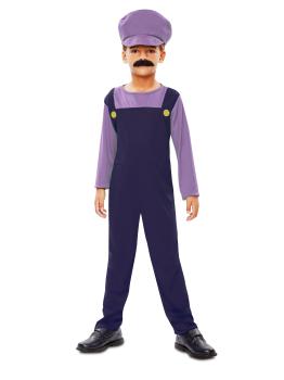 Disfraz infantil de Super Mario Bros Waluigi