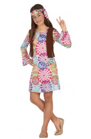 Disfraz infantil Hippie Flower Power.