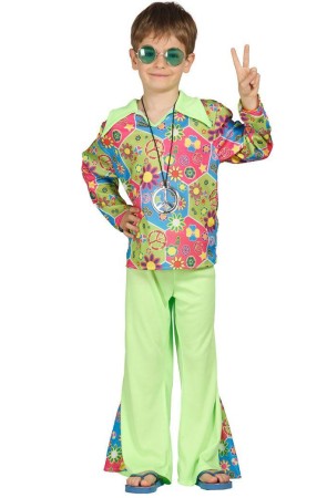 Disfraz infantil Hippie Flower Verde .