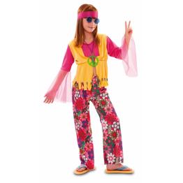 Disfraz infantil Pink Hippie niña.