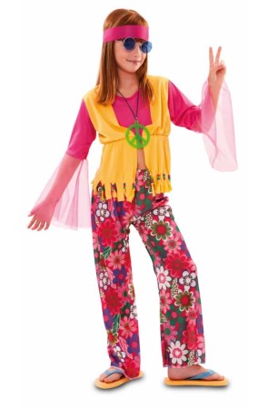 Disfraz infantil Pink Hippie niña.