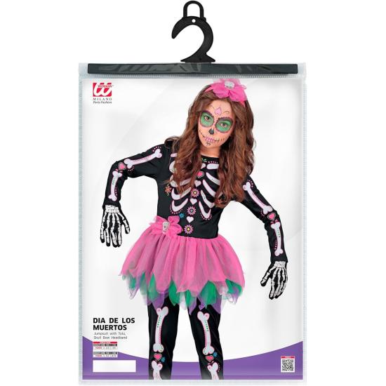 Disfraz Infantil SKELTON - Día de los Muertos (mono con tutú + diadema calavera)