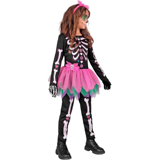 Disfraz Infantil SKELTON - Día de los Muertos (mono con tutú + diadema calavera)