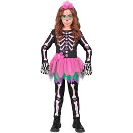 Disfraz Infantil SKELTON - Día de los Muertos (mono con tutú + diadema calavera)