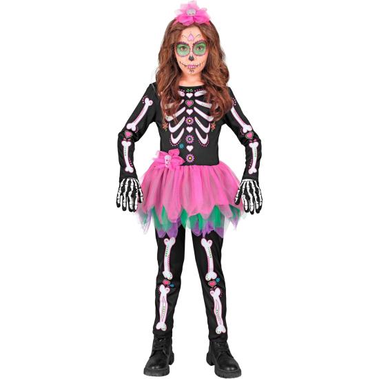 Disfraz Infantil SKELTON - Día de los Muertos (mono con tutú + diadema calavera)