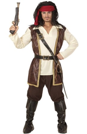 Disfraz Jack Sparrow Piratas Caribe adulto