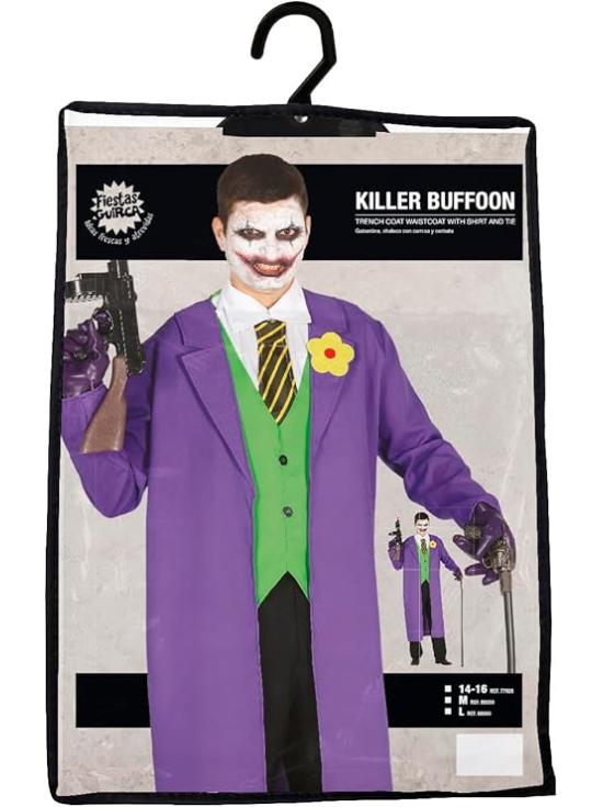 Disfraz Joker para Adulto Hombre – Gabardina, Chaleco, Corbata y Camisa