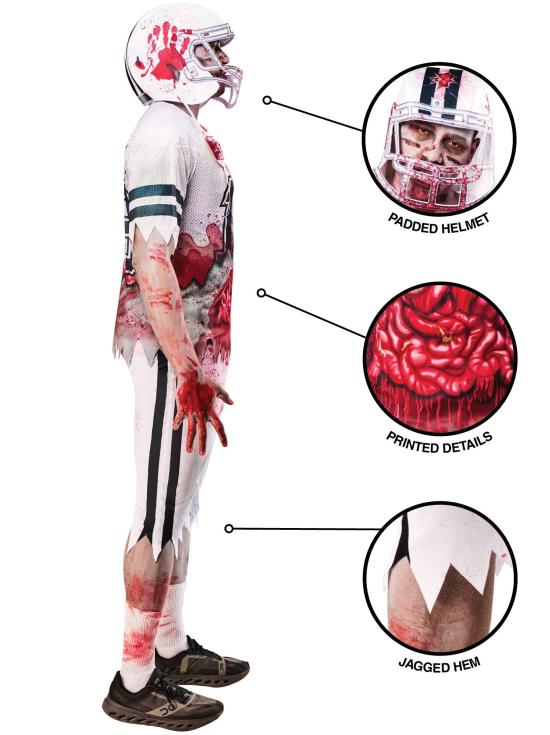 Disfraz Jugador de Fútbol Americano Zombie Hombre