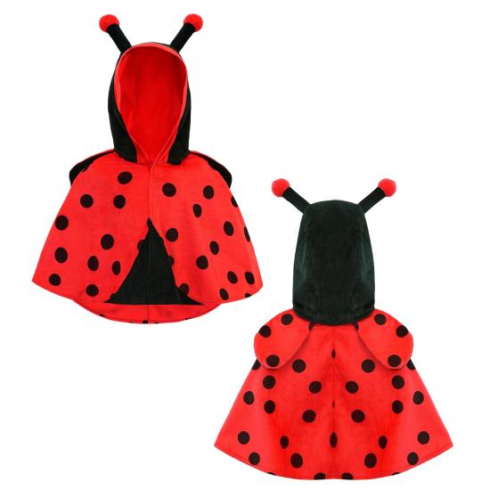 Disfraz Mariquita Peluche (Poncho con Capucha) para Bebé