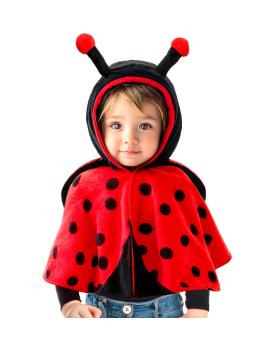 Disfraz Mariquita Peluche (Poncho con Capucha) para Bebé
