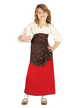 Disfraz Medieval Posadera o Lavadera Feudal  para Niña