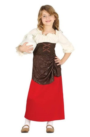Disfraz Medieval Posadera o Lavadera Feudal  para Niña