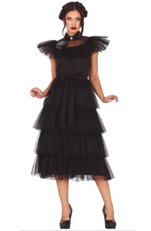 Disfraz Miércoles Addams Vestido Fiesta mujer
