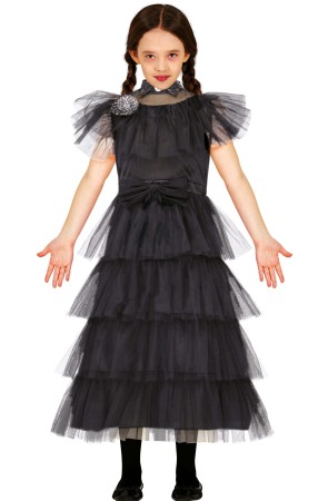 Disfraz Miércoles Addams Vestido Fiesta niña