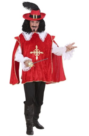 Disfraz Mosquetero Rojo Corte Real hombre