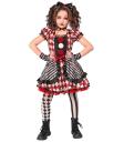 Disfraz “Muñeca Arlequín” para niña – vestido con lazo, gargantilla y guantes