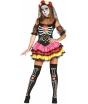 Disfraz Mujer Catrina Sexy Colorida Lady Muerte Mexicana