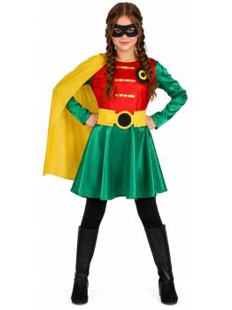 Disfraz de Niña Super Robina con Capa y Cubrebotas | Superheroína Infantil