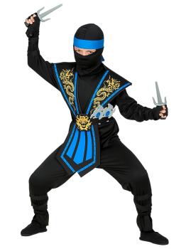 Disfraz Ninja Azul para niño con Set de Armamento