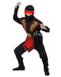 Disfraz Ninja Rojo para niño con Set de Armamento