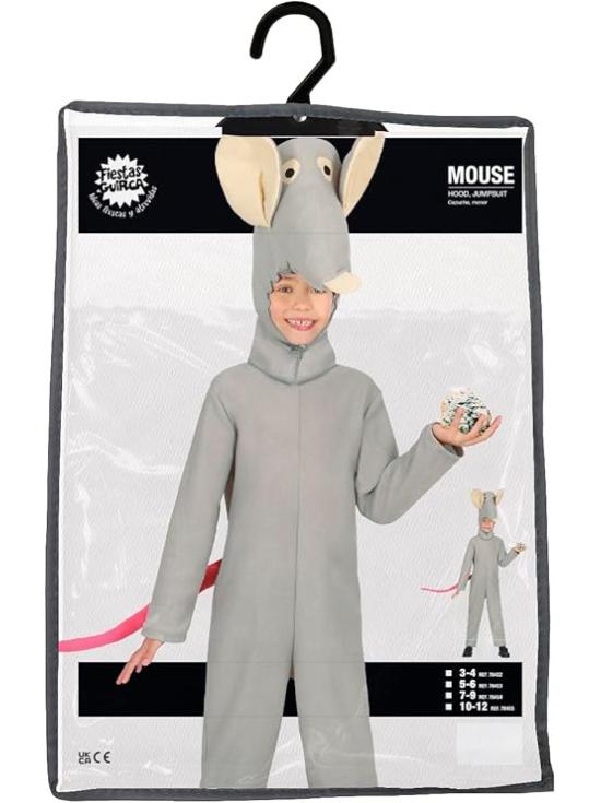 Disfraz Niño Ratón - Mono Ratón Gris