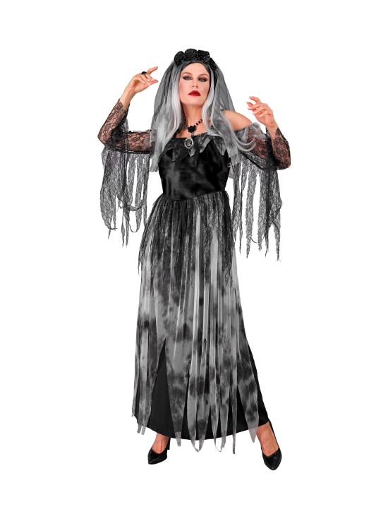 Disfraz “Novia Muerta” para mujer – vestido largo con velo
