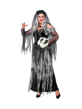 Disfraz “Novia Muerta” para mujer – vestido largo con velo