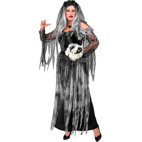Disfraz “Novia Muerta” para mujer – vestido largo con velo
