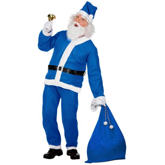 Disfraz Papá Noel Azul Super Económico Talla Única Disfraz Papá Noel Azul Super Económico Talla Única