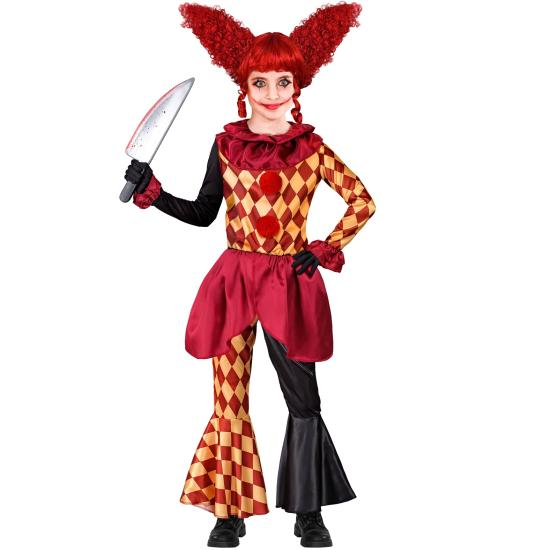 Disfraz Payaso de Terror niña– Chaqueta, Gorguera y Pantalones
