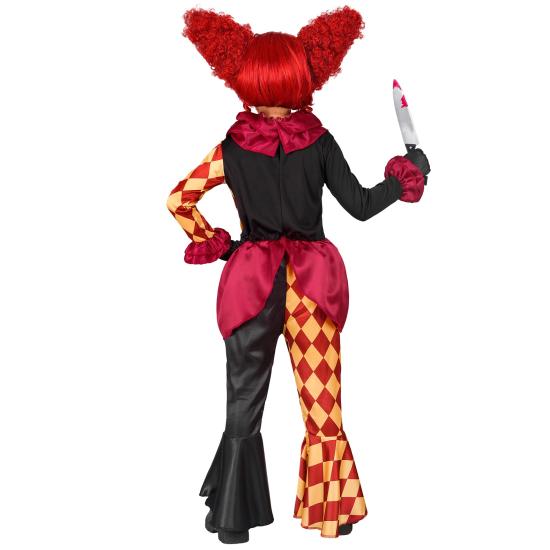 Disfraz Payaso de Terror niña– Chaqueta, Gorguera y Pantalones