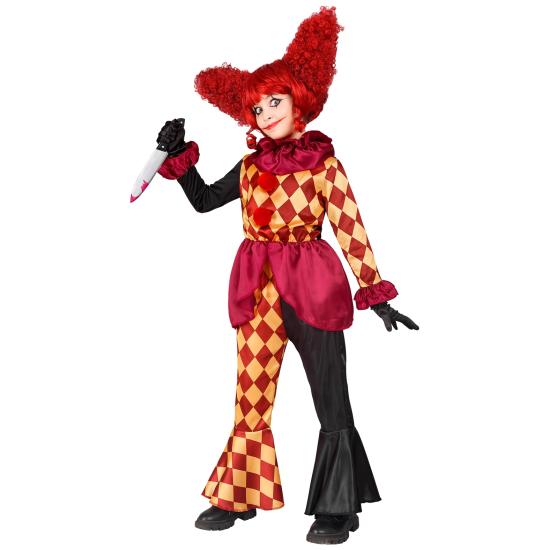 Disfraz Payaso de Terror niña– Chaqueta, Gorguera y Pantalones